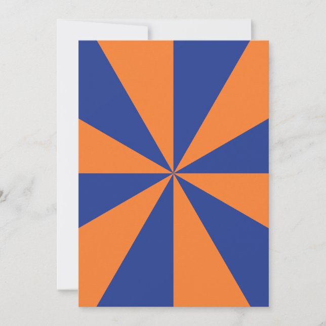 Invitación Estrella fugaz naranja y azul (Anverso)