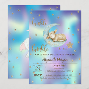 Invitación Estrella holográfica de la oveja Twinkle