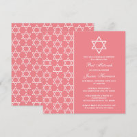 Estrella Judía Rosa Y Blanca De David Bat Mitzvah