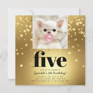 Invitación Estrella mascota   Foto Mascota Cumpleaños Party G