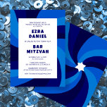 Invitación Estrella moderna de Swirl de David Personalizado B<br><div class="desc">¡Tarjeta perfecta para anunciar una mitzvah de murciélago, el bar mitzvah u otra celebración judía! La mano hizo arte para ti. ¡TODO PERSONALIZABLE! Haga clic en "Personalizar" para editar el texto. Haga clic en "editar usando la herramienta de diseño" para ajustar los tipos de letra, los colores y las colocaciones...</div>