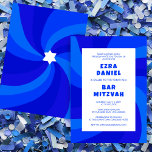 Invitación Estrella moderna de Swirl de David Personalizado B<br><div class="desc">¡Tarjeta perfecta para anunciar una mitzvah de murciélago, el bar mitzvah u otra celebración judía! La mano hizo arte para ti. ¡TODO PERSONALIZABLE! Haga clic en "Personalizar" para editar el texto. Haga clic en "editar usando la herramienta de diseño" para ajustar los tipos de letra, los colores y las colocaciones...</div>