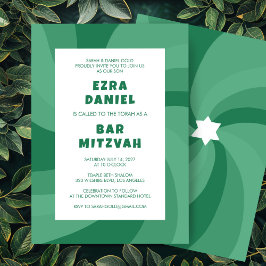 Invitación Estrella moderna de Swirl de David Personalizado B