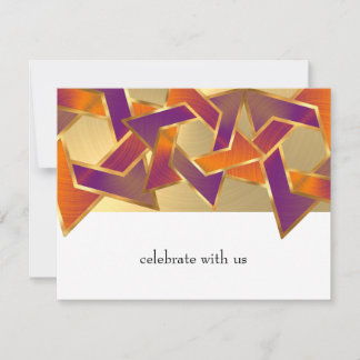 Invitación Estrella morada de David de Bat Mitzvah Naranja