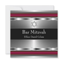 Estrella Negra Roja de David Bar Mitzvah