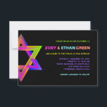 Invitación Estrella Neón de PixDezines de David B'nai Mitzvah<br><div class="desc">Los colores del neón de PixDezines Estrella de David B'nai Mitzvah,  carta del recinto de la ceremonia.  Color del fondo DIY y fuentes.   

✡ Copyright © 2008-2021 PixDezines.com™.  Todos Los Derechos Reservados.</div>