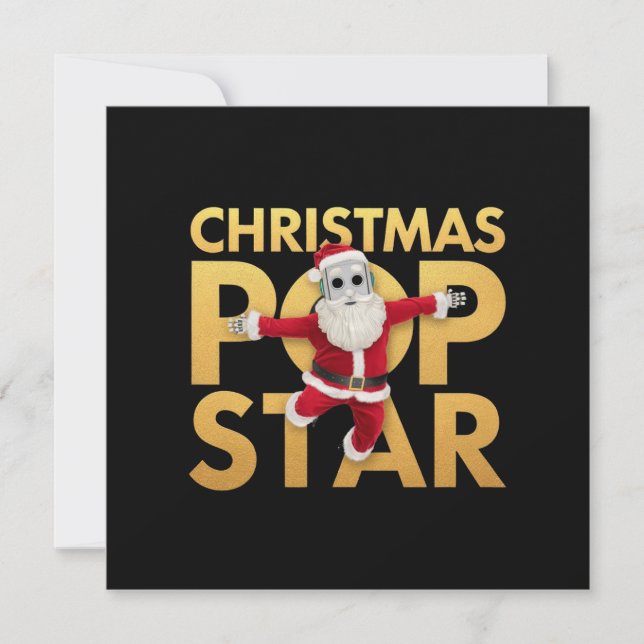 Invitación Estrella pop de navidades, fiesta llena de color (Anverso)