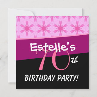 Invitación Estrella rosada del 70 aniversario flores W307