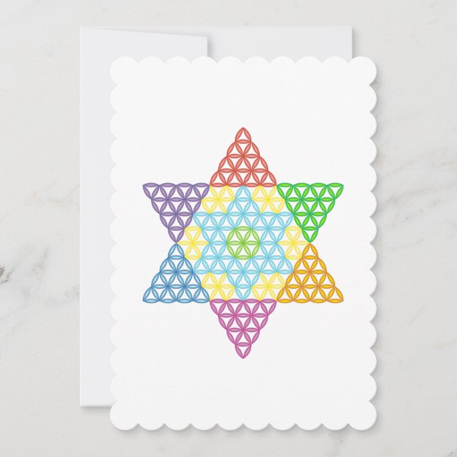 Invitación Estrella Sagrada - Estrella De La Vida, 04/3D-CF. (Anverso)