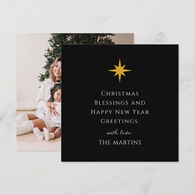 Invitación Estrella simple de Navidades religiosa personaliza (Anverso / Reverso)