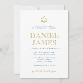 Invitación Estrella simple y elegante, texto atrás, barra Mit