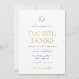 Invitación Estrella simplemente elegante, código QR en la par