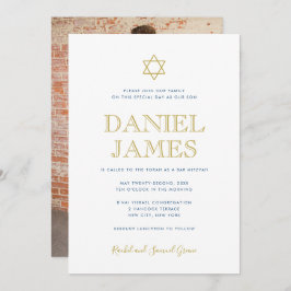 Invitación Estrella simplemente elegante, foto de atrás, bar 