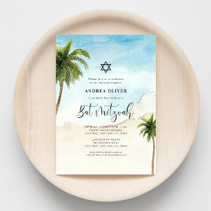 Invitación Estrella tropical de palmeras de playa de David Ba