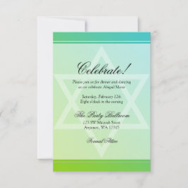 Invitación Estrella Verde verde azulada de la recepción de Da
