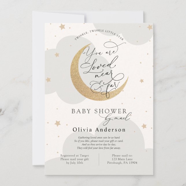 Invitación Estrella y ducha lunar por correo (Anverso)