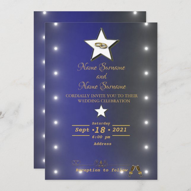 Invitación Estrellas (Anverso / Reverso)