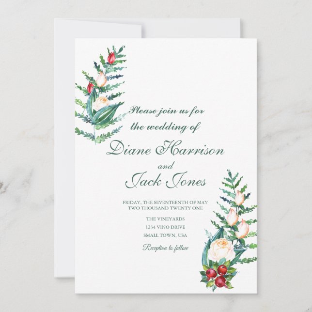 Invitación Estrellas acuáticas de Rosa y de Berry (Anverso)