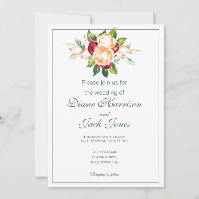 Invitación Estrellas acuáticas de Rosa y de Berry (Anverso)