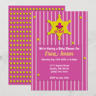 Invitación Estrellas amarillas y el Pacificador Beber Shower