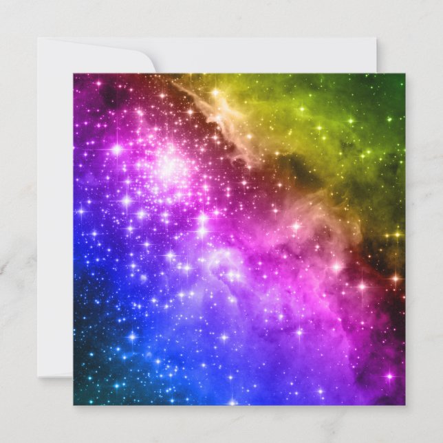 Invitación Estrellas Arcoíris (Anverso)