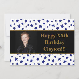Invitación Estrellas azules con fiesta de cumpleaños de foto 