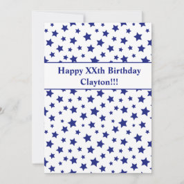 Invitación Estrellas azules con fiesta de cumpleaños del mens