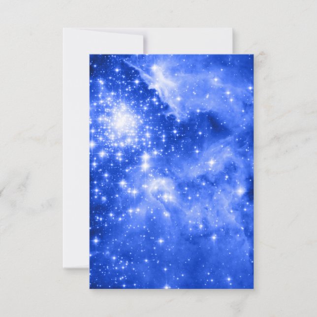 Invitación Estrellas Azules Ultramarinas Foto Celestial (Anverso)