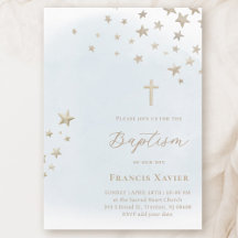 estrellas beige en cielo azul pastel | Bautizo