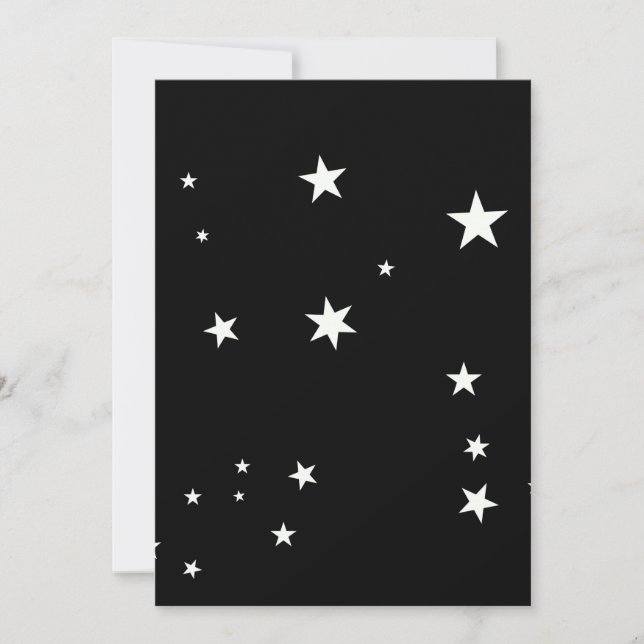 Invitación Estrellas blancas sobre papel de envolver negro (Anverso)