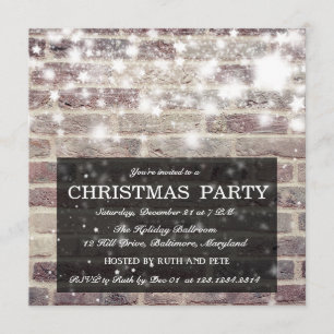 Invitación Estrellas brillantes de la fiesta de Navidad