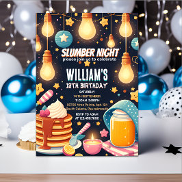 Invitación estrellas brillantes Sleepover Fiesta Slumber 13 c