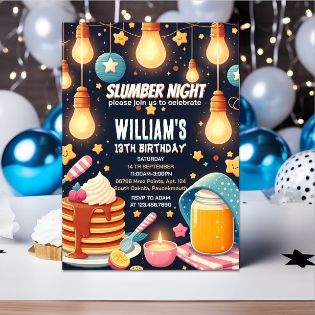 Invitación estrellas brillantes Sleepover Fiesta Slumber 13 c (Subido por el creador)
