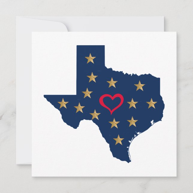 Invitación Estrellas brillantes y de amor en Texas (Anverso)