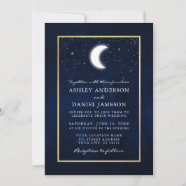 Invitación Estrellas celestes de la luna Foto Boda del marco