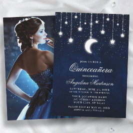 Invitación Estrellas celestes de la luna iluminan foto Quince