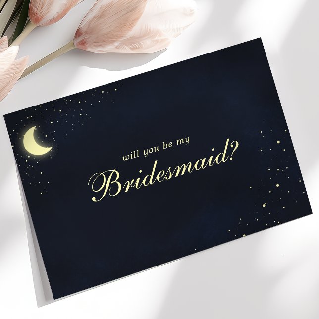Invitación Estrellas celestes de la luna serán mi dama de hon (Subido por el creador)