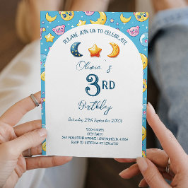 Invitación Estrellas celestes y fiesta de cumpleaños de los n