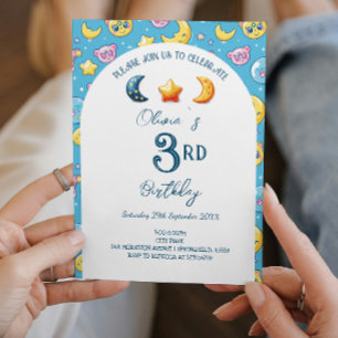 Invitación Estrellas celestes y fiesta de cumpleaños de los n