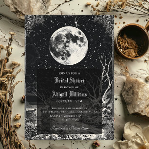 Invitación Estrellas celestiales vintage de la luna Mystic Br