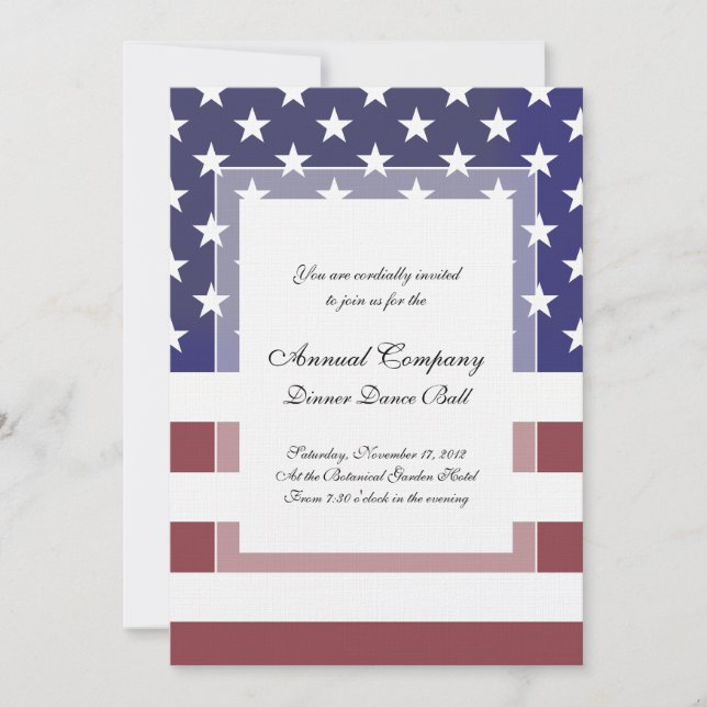 Invitación Estrellas clásicas del patriota americano y bandas (Anverso)
