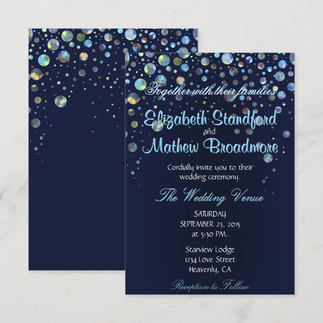 Invitación Estrellas de burbujas (Anverso / Reverso)