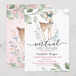 Invitación Estrellas de ciervos bebé dejan regalos virtuales 