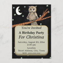 Estrellas de collar azul de búho de cumpleaños de