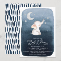 Estrellas de elefante lindo y Baby Shower de chico