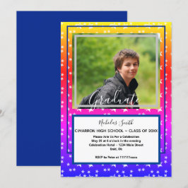 INVITACIÓN ESTRELLAS DE GRADO MODERNAS AZUL | PARTE DE GRADUA
