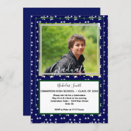 INVITACIÓN ESTRELLAS DE GRADO MODERNAS AZUL | PARTE DE GRADUA