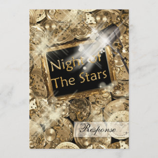 Invitación Estrellas de Hollywood negras de oro