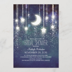Invitación Estrellas de la luna y luces de cuerdas ducha de n