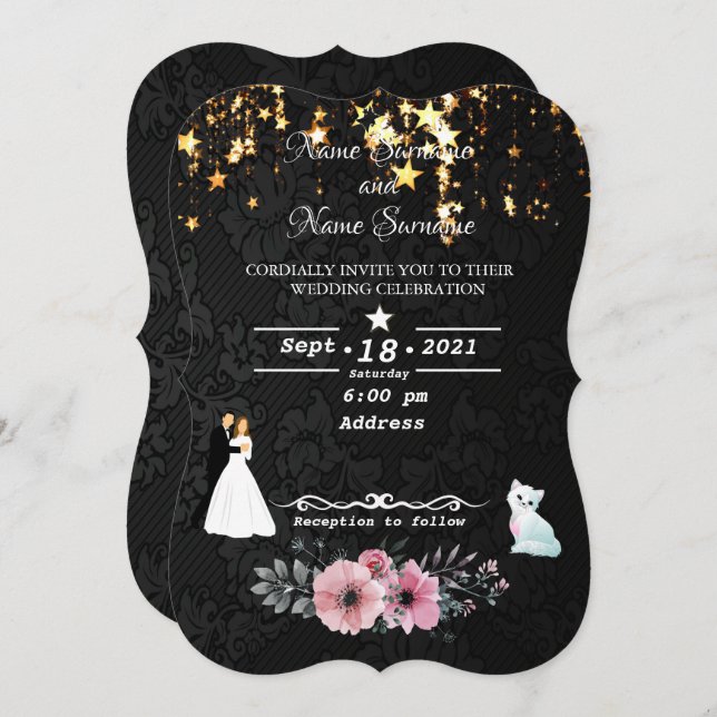 Invitación Estrellas de lluvia (Anverso / Reverso)